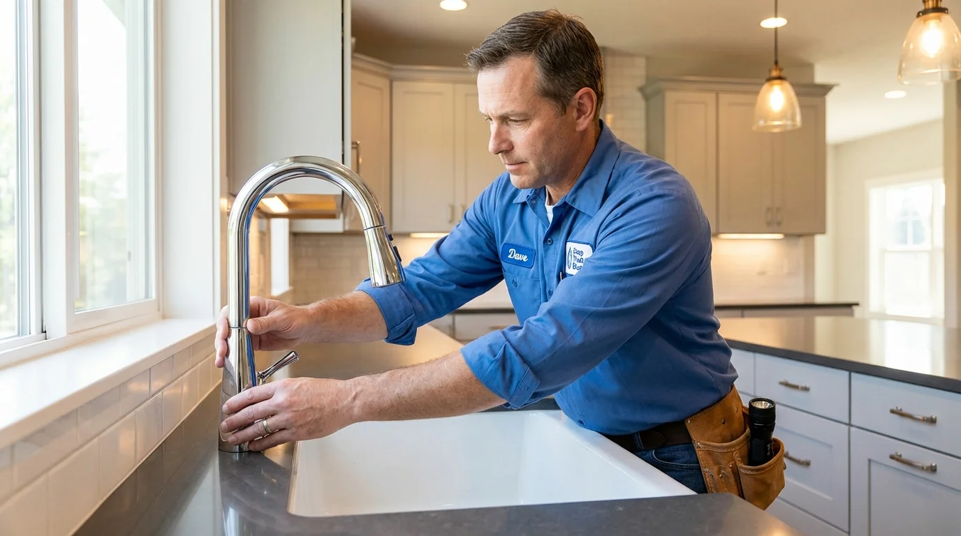 Kitchen faucet installation by Johns Plumbing LLC in Tatamy